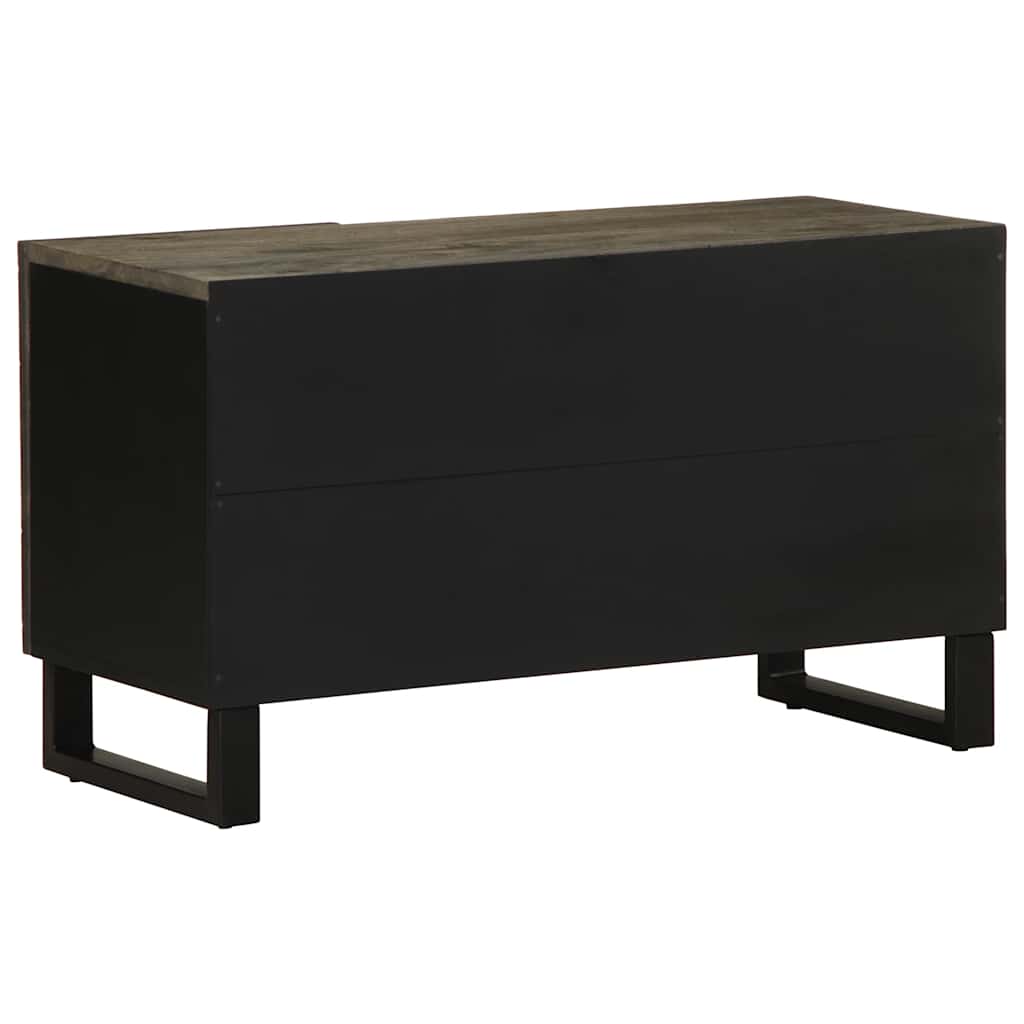 Tv-meubel 80x33x46 cm massief mangohout zwart is nu te koop bij PeponiXL, paradijselijk wonen!