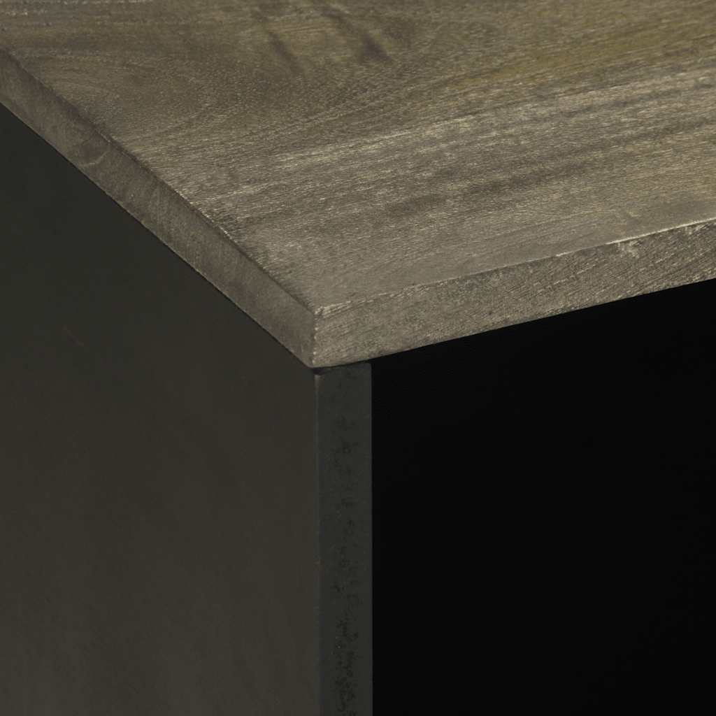 Tv-meubel 80x33x46 cm massief mangohout zwart is nu te koop bij PeponiXL, paradijselijk wonen!