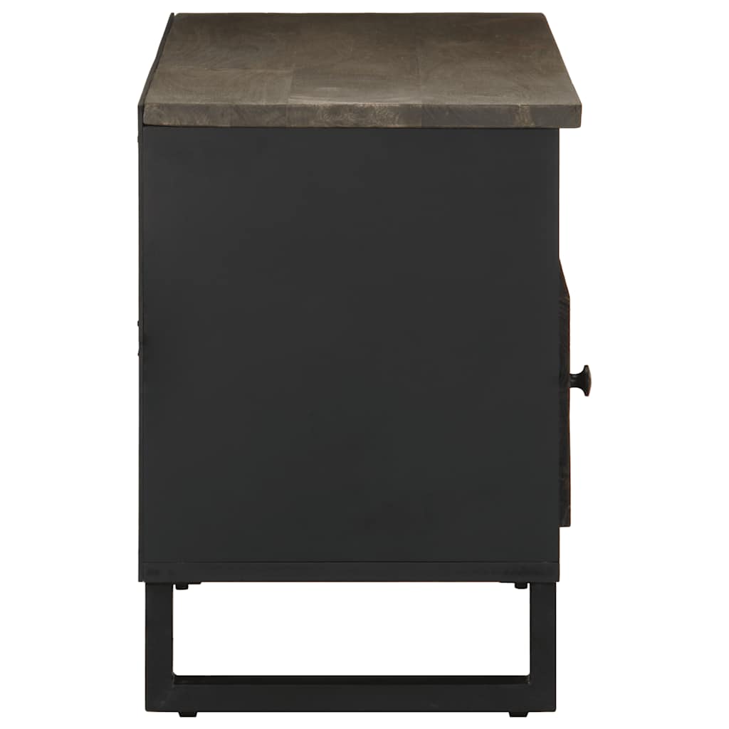 Tv-meubel 100x33x46 cm massief mangohout zwart is nu te koop bij PeponiXL, paradijselijk wonen!