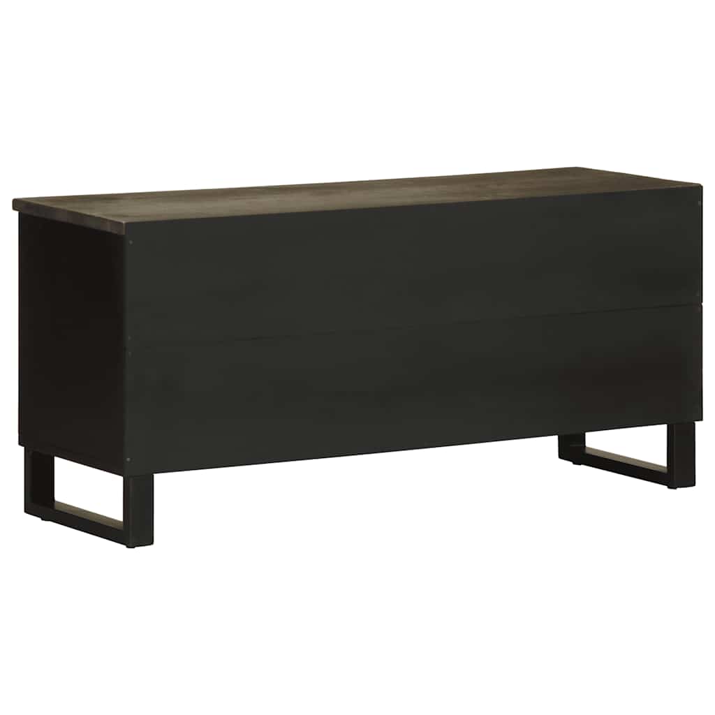 Tv-meubel 100x33x46 cm massief mangohout zwart is nu te koop bij PeponiXL, paradijselijk wonen!