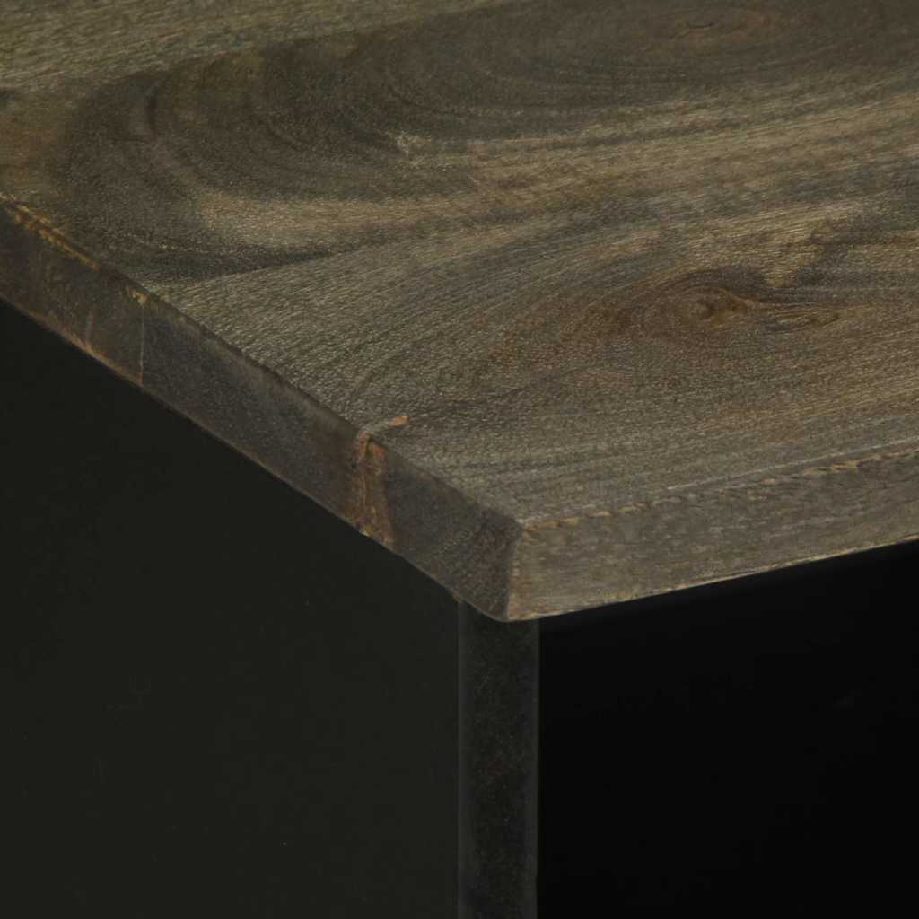 Tv-meubel 100x33x46 cm massief mangohout zwart is nu te koop bij PeponiXL, paradijselijk wonen!