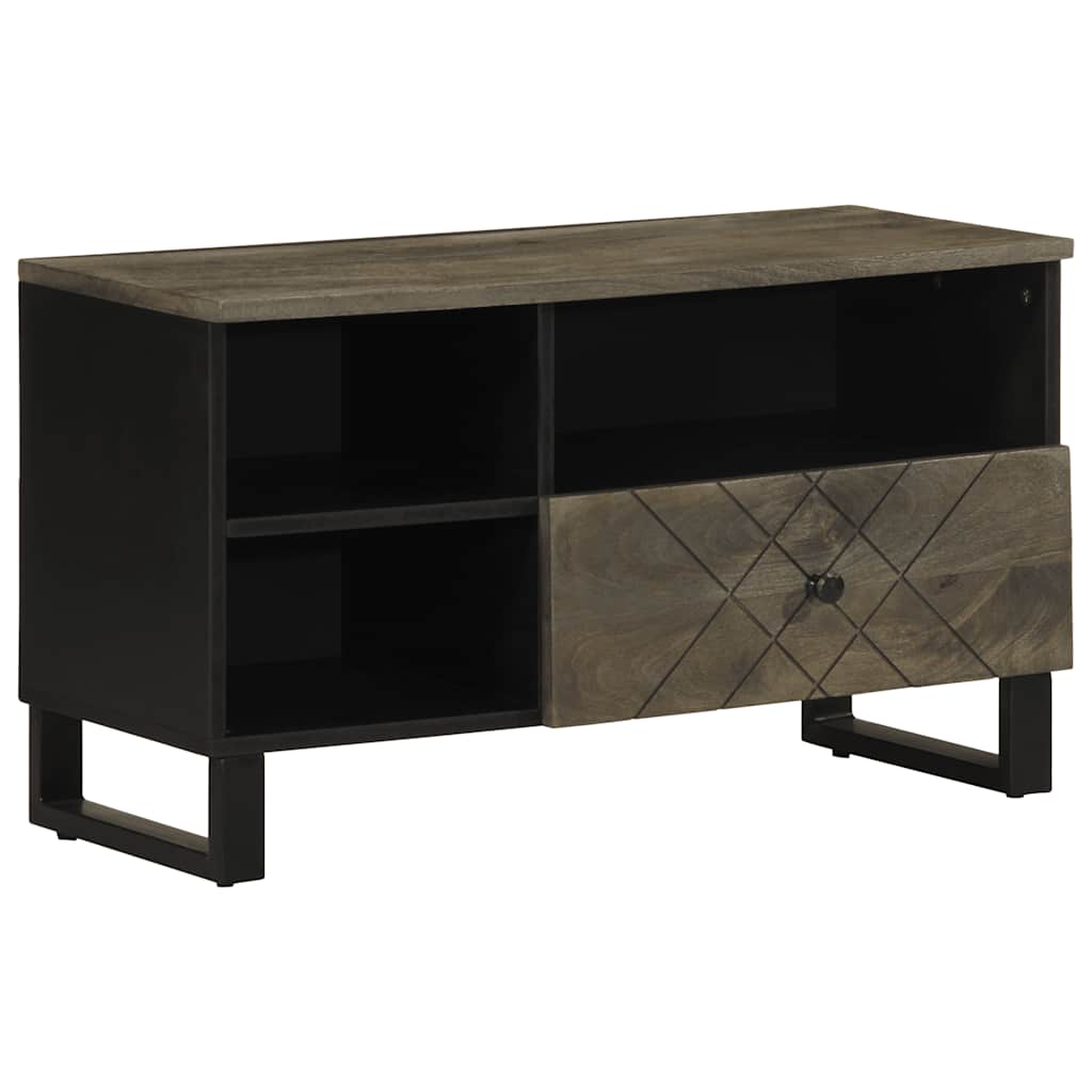 Tv-meubel 80x33x46 cm massief mangohout zwart is nu te koop bij PeponiXL, paradijselijk wonen!