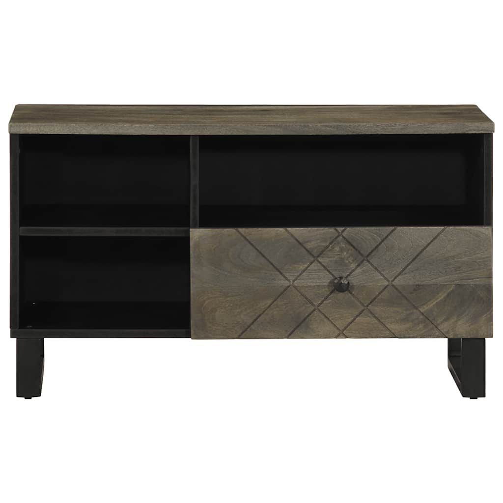 Tv-meubel 80x33x46 cm massief mangohout zwart is nu te koop bij PeponiXL, paradijselijk wonen!