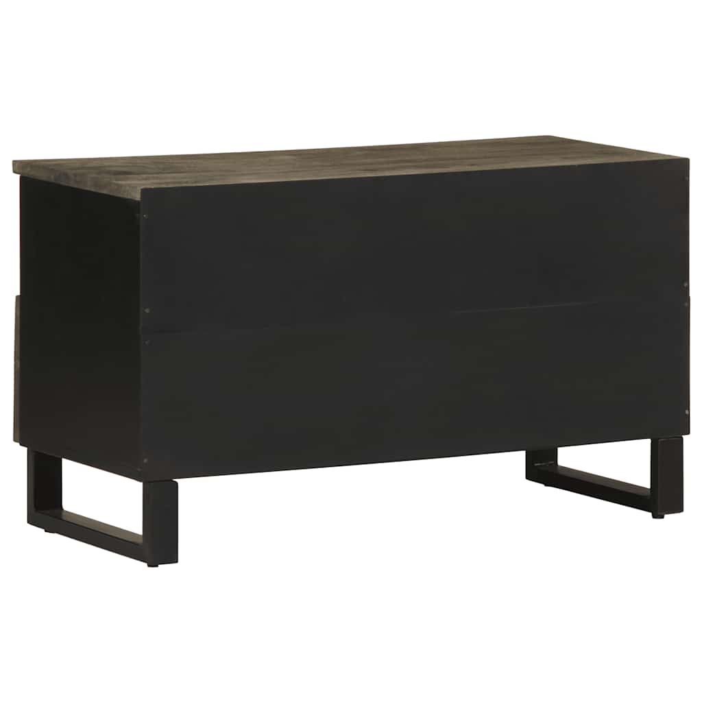 Tv-meubel 80x33x46 cm massief mangohout zwart is nu te koop bij PeponiXL, paradijselijk wonen!