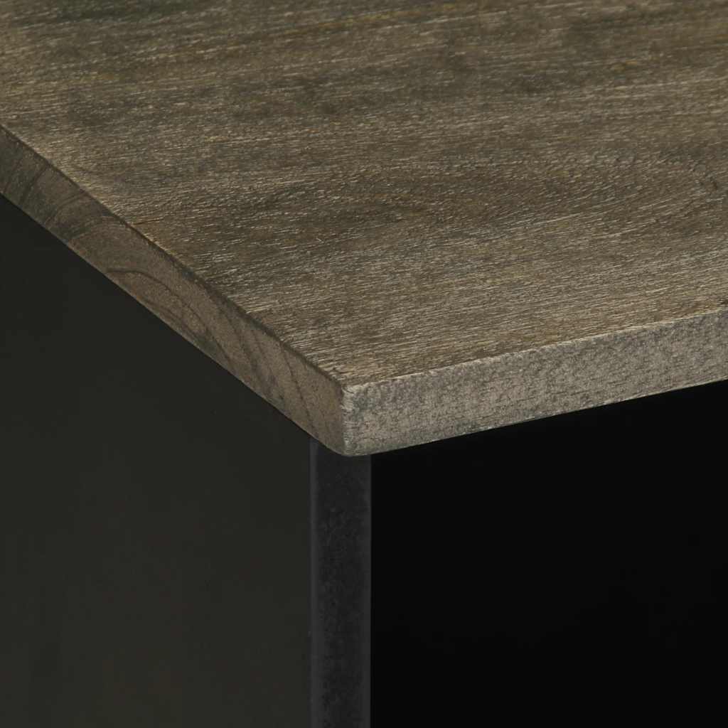 Tv-meubel 80x33x46 cm massief mangohout zwart is nu te koop bij PeponiXL, paradijselijk wonen!