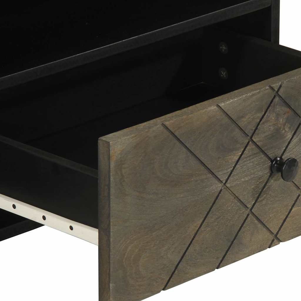 Tv-meubel 80x33x46 cm massief mangohout zwart is nu te koop bij PeponiXL, paradijselijk wonen!