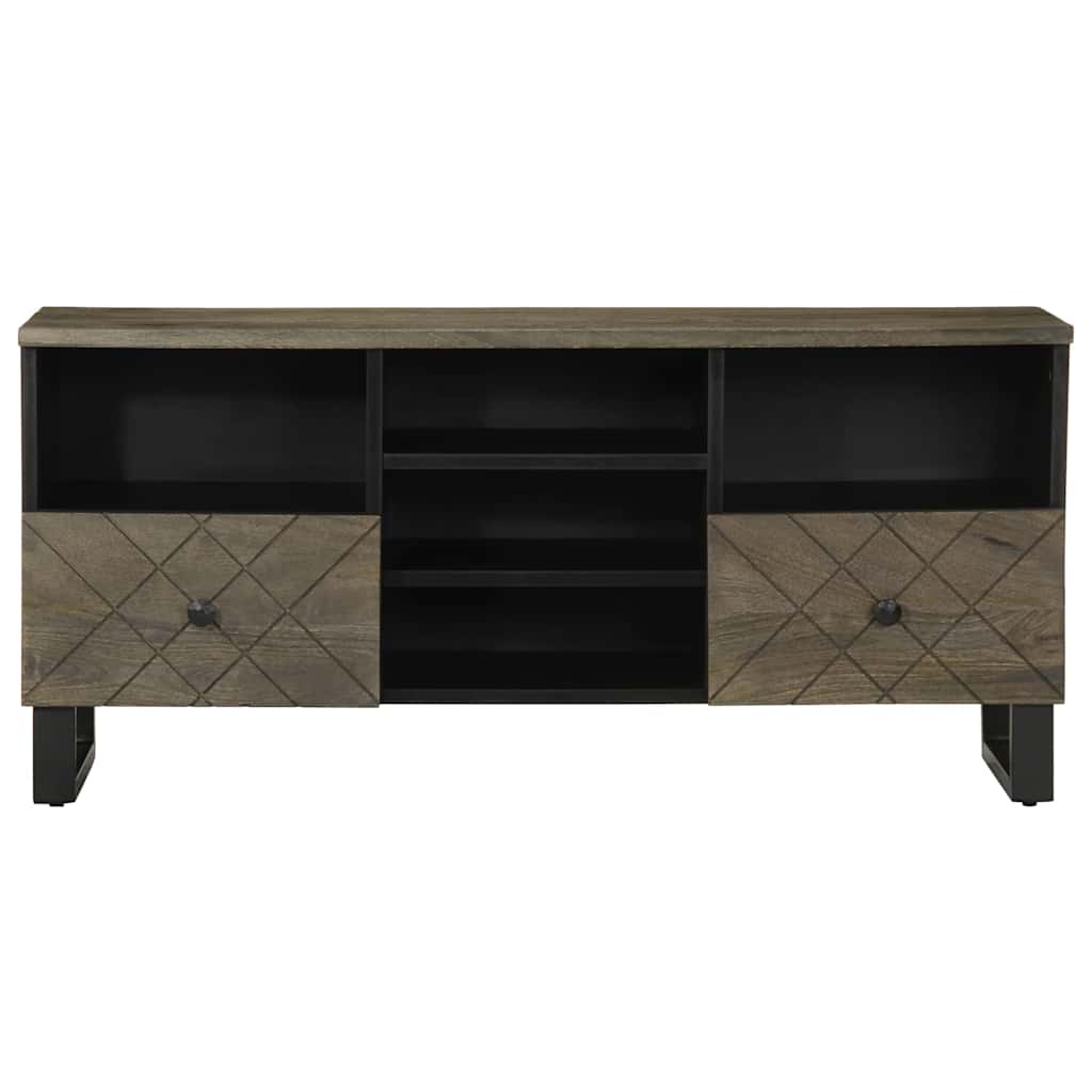 Tv-meubel 100x33x46 cm massief mangohout zwart is nu te koop bij PeponiXL, paradijselijk wonen!