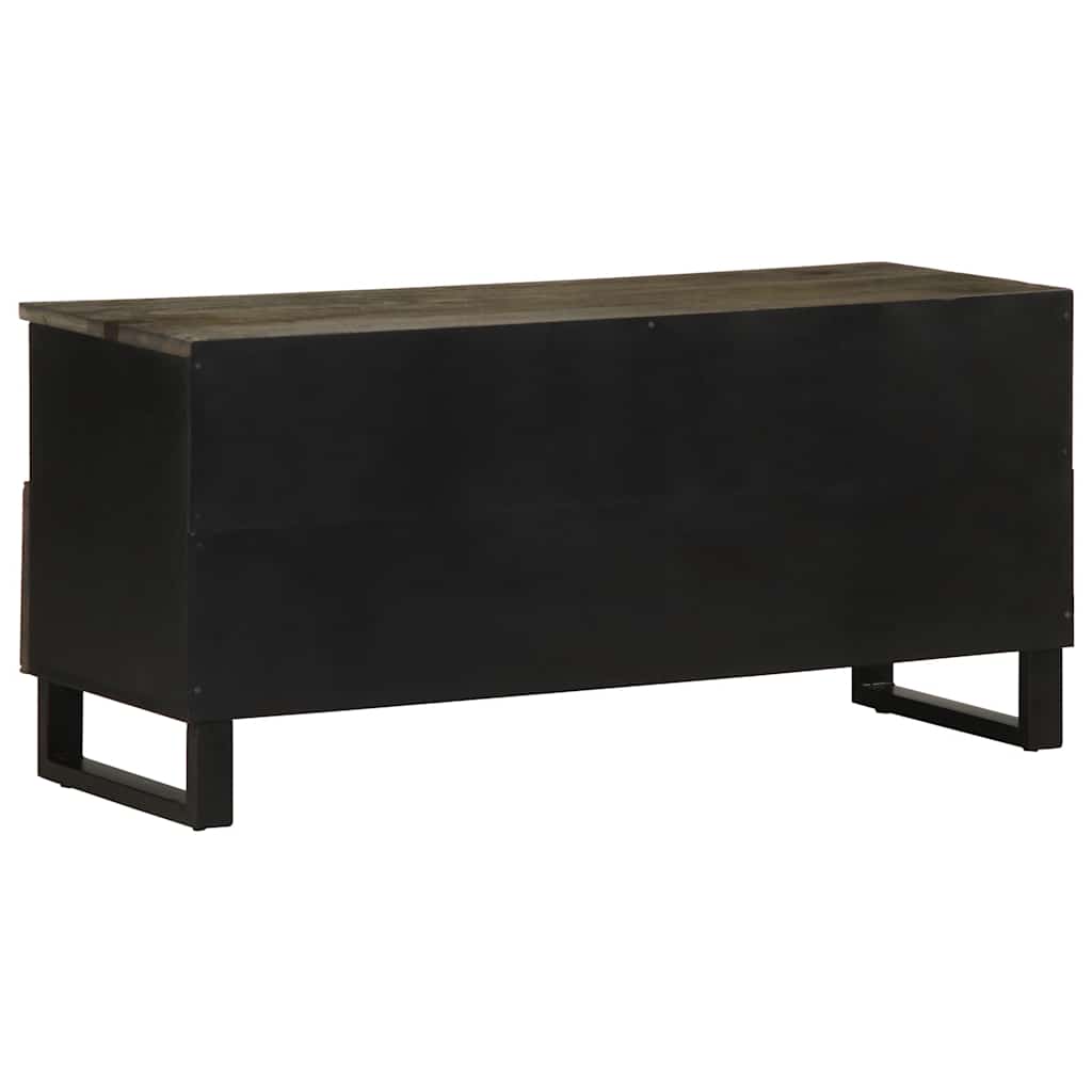 Tv-meubel 100x33x46 cm massief mangohout zwart is nu te koop bij PeponiXL, paradijselijk wonen!