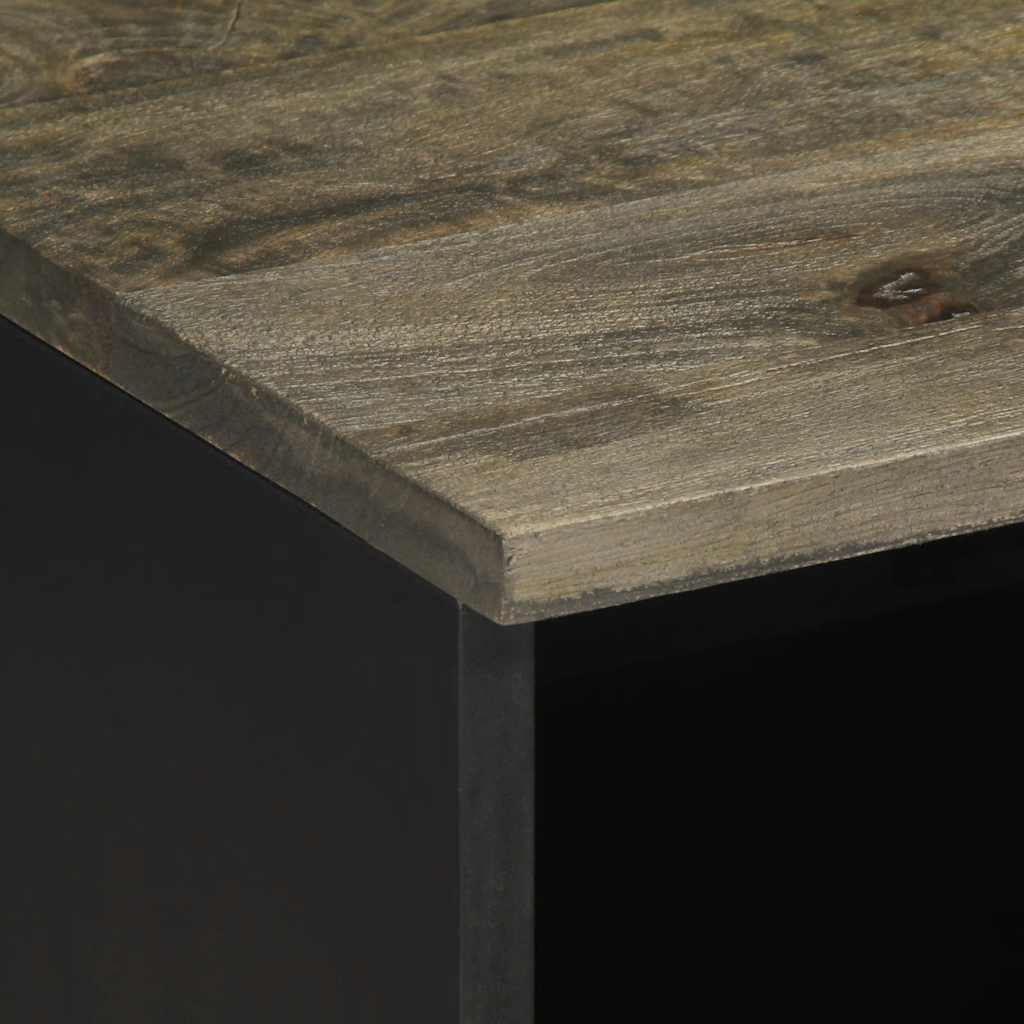 Tv-meubel 100x33x46 cm massief mangohout zwart is nu te koop bij PeponiXL, paradijselijk wonen!