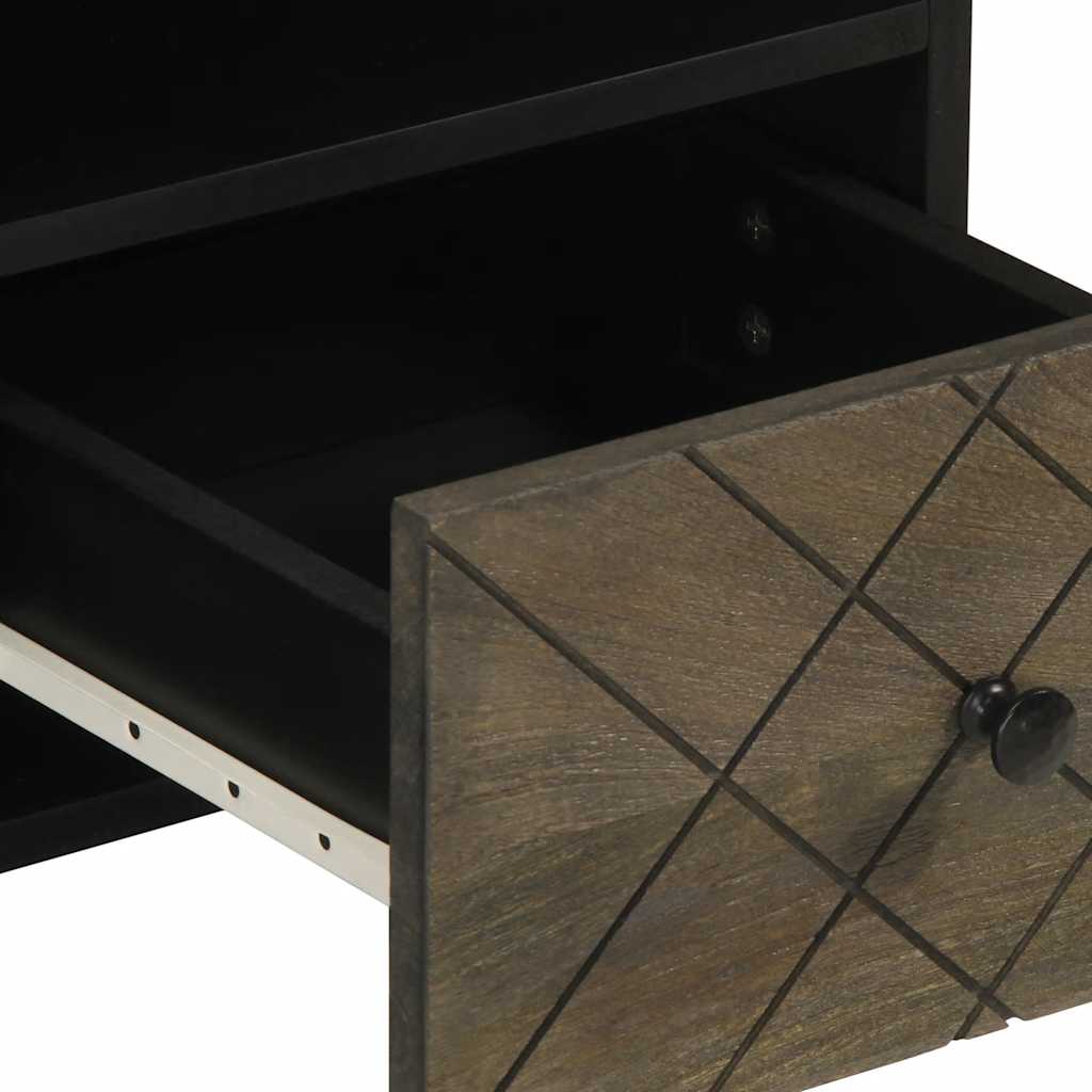 Tv-meubel 100x33x46 cm massief mangohout zwart is nu te koop bij PeponiXL, paradijselijk wonen!