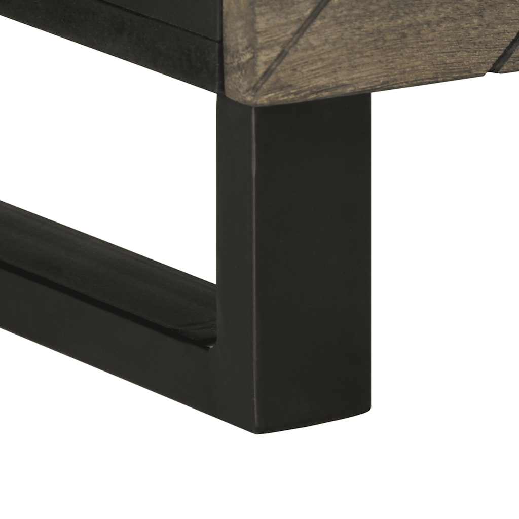 Tv-meubel 100x33x46 cm massief mangohout zwart is nu te koop bij PeponiXL, paradijselijk wonen!