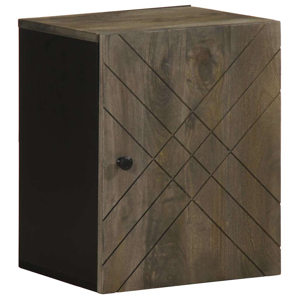 Badkamerkast wandgemonteerd 38x33x48 cm massief mangohout zwart is nu te koop bij PeponiXL, paradijselijk wonen!