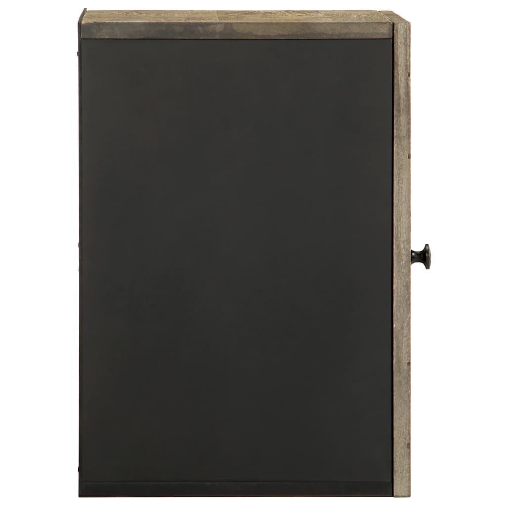 Badkamerkast wandgemonteerd 38x33x48 cm massief mangohout zwart is nu te koop bij PeponiXL, paradijselijk wonen!