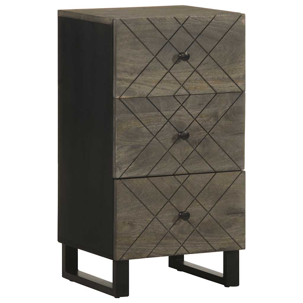 Dressoir 40x33x75 cm massief mangohout zwart is nu te koop bij PeponiXL, paradijselijk wonen!