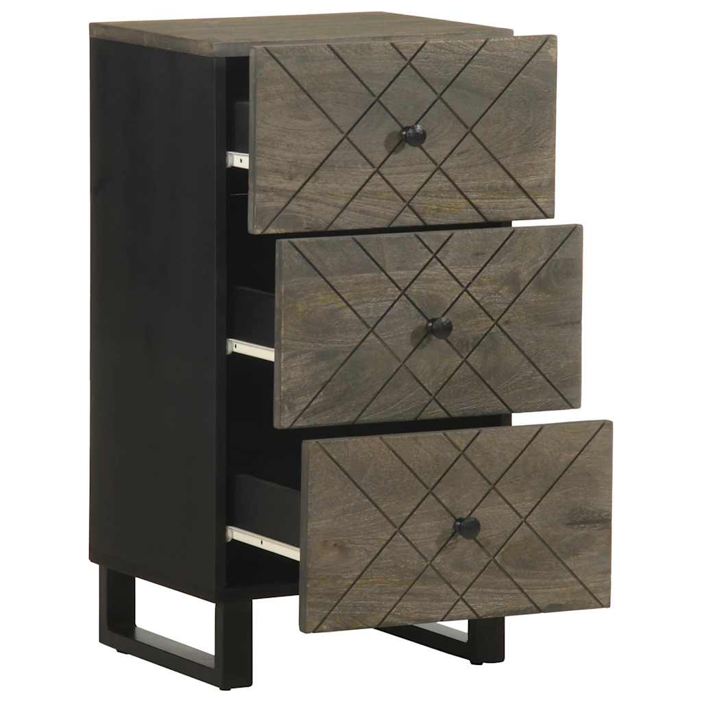 Dressoir 40x33x75 cm massief mangohout zwart is nu te koop bij PeponiXL, paradijselijk wonen!