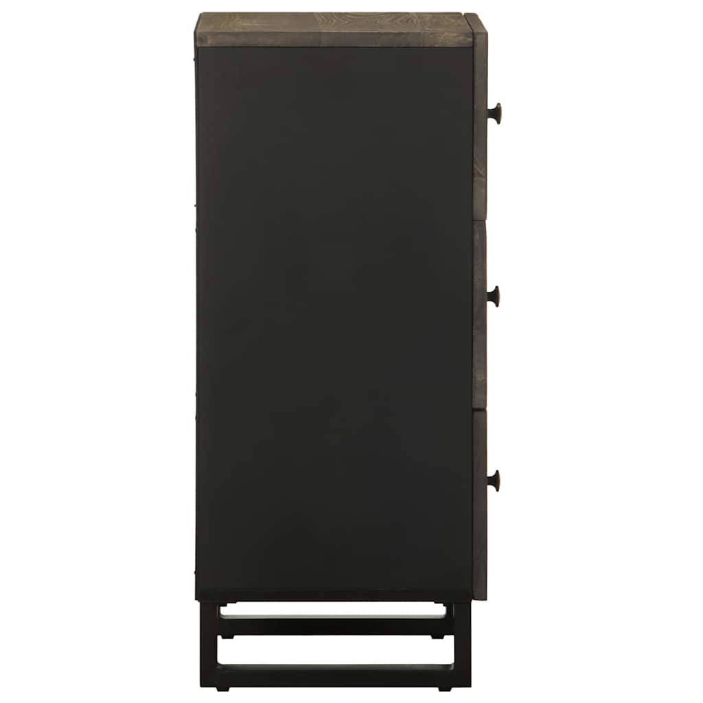 Dressoir 40x33x75 cm massief mangohout zwart is nu te koop bij PeponiXL, paradijselijk wonen!