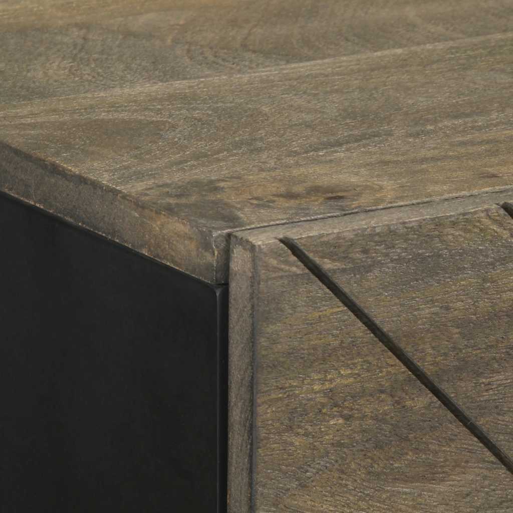 Dressoir 40x33x75 cm massief mangohout zwart is nu te koop bij PeponiXL, paradijselijk wonen!