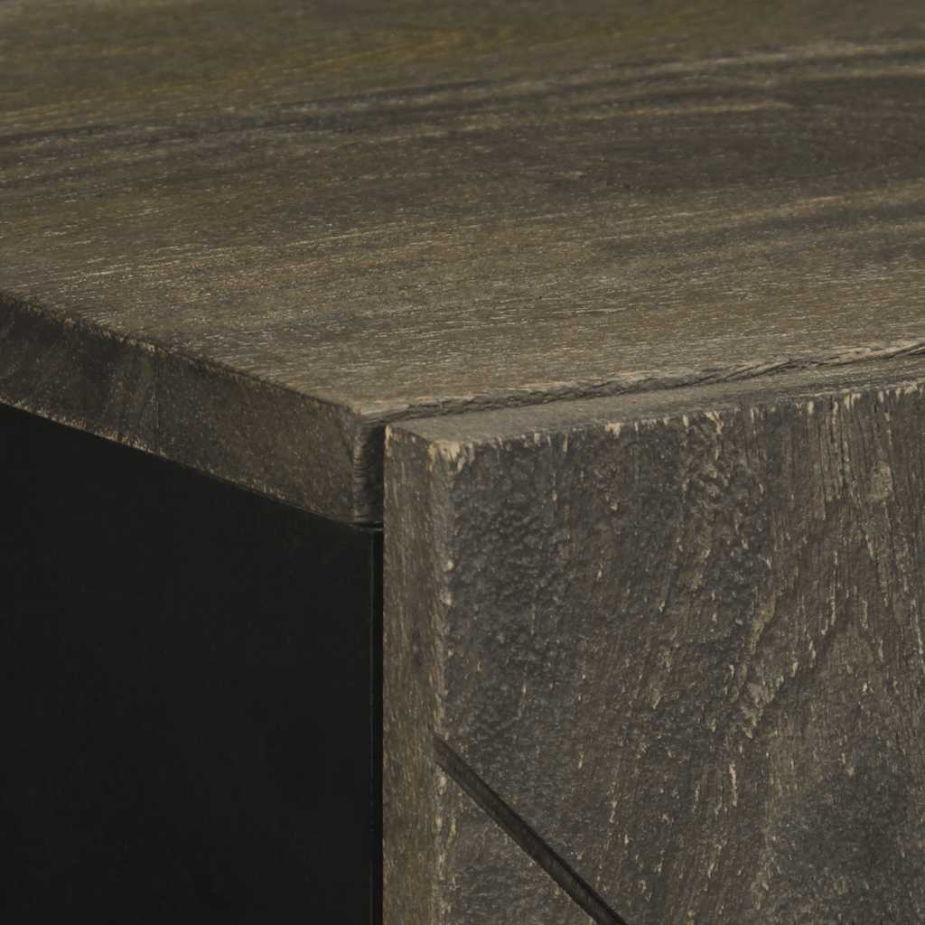 Dressoir 40x33x75 cm massief mangohout zwart is nu te koop bij PeponiXL, paradijselijk wonen!