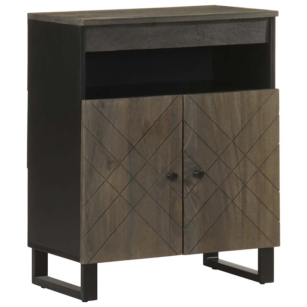 Dressoir 60x33x75 cm massief mangohout zwart is nu te koop bij PeponiXL, paradijselijk wonen!
