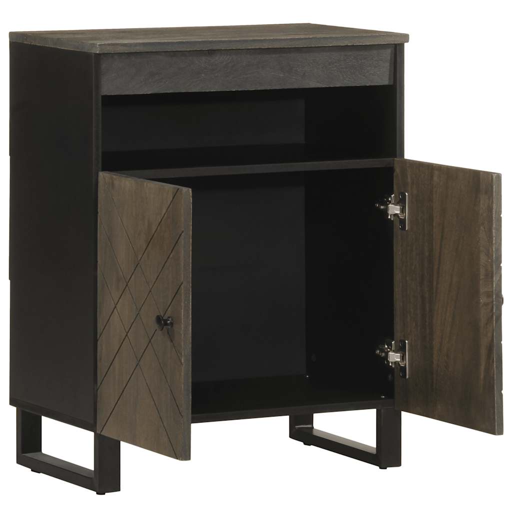 Dressoir 60x33x75 cm massief mangohout zwart is nu te koop bij PeponiXL, paradijselijk wonen!