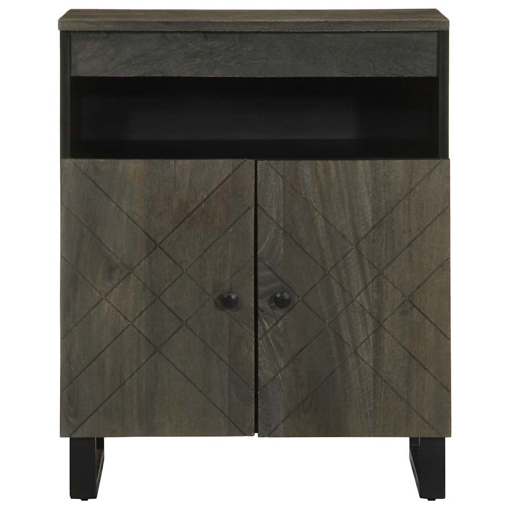 Dressoir 60x33x75 cm massief mangohout zwart is nu te koop bij PeponiXL, paradijselijk wonen!