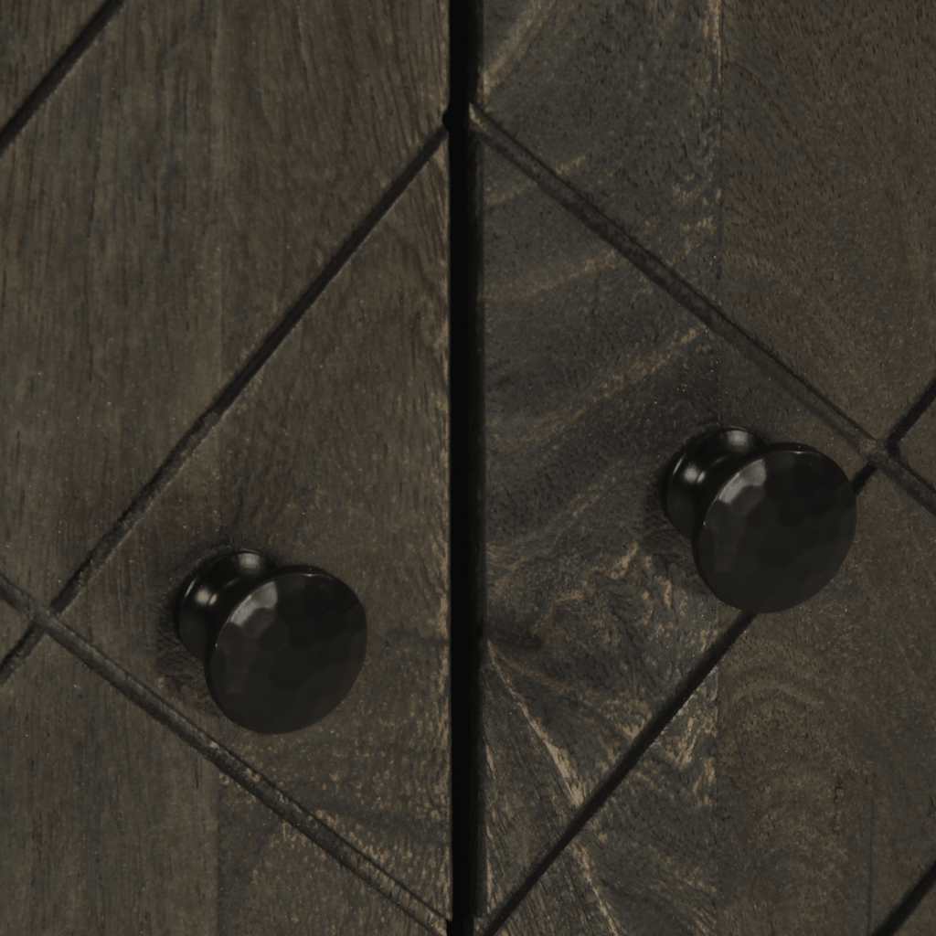 Dressoir 60x33x75 cm massief mangohout zwart is nu te koop bij PeponiXL, paradijselijk wonen!