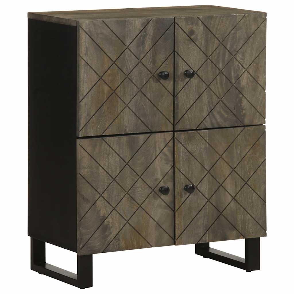 Dressoir 60x33x75 cm massief mangohout zwart is nu te koop bij PeponiXL, paradijselijk wonen!