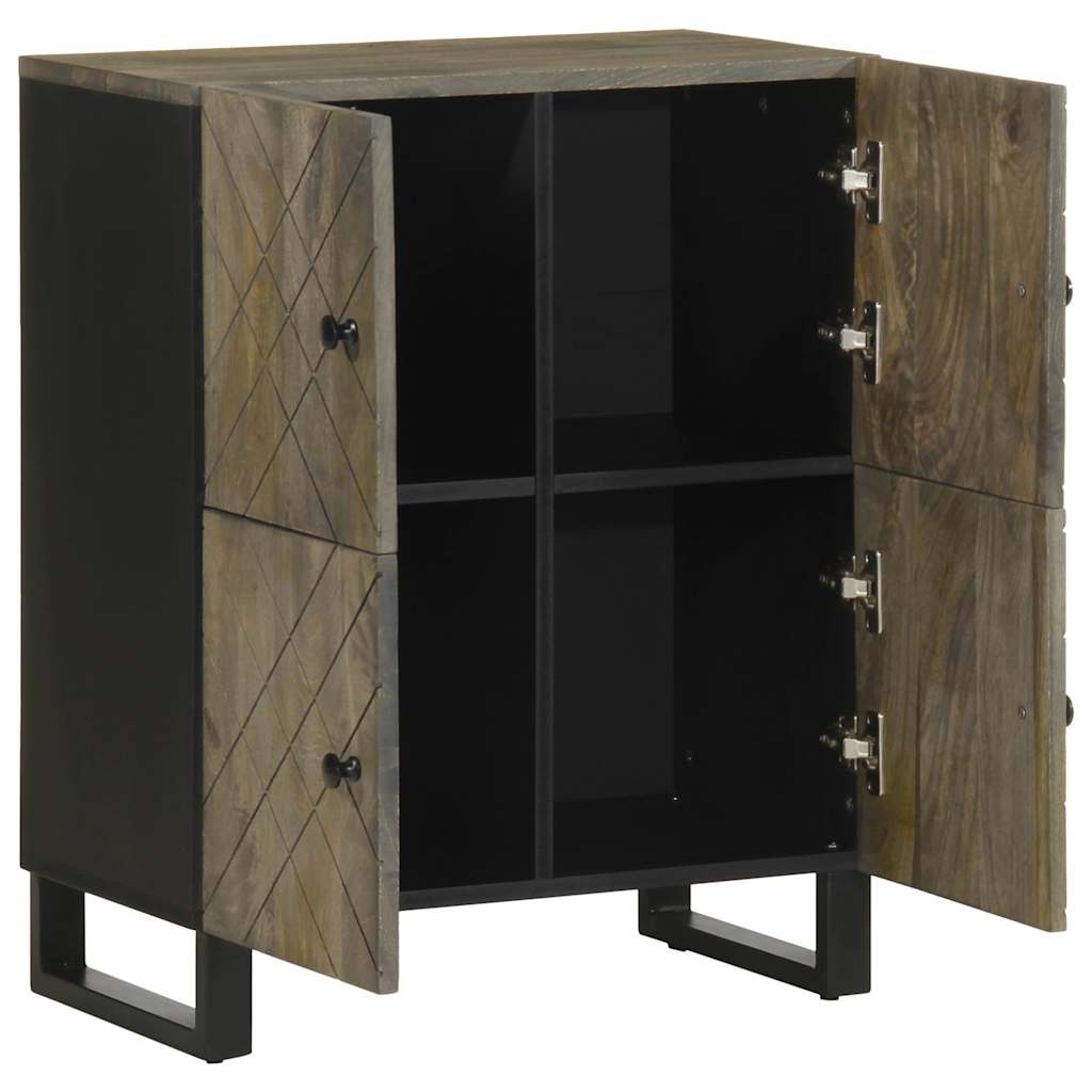 Dressoir 60x33x75 cm massief mangohout zwart is nu te koop bij PeponiXL, paradijselijk wonen!