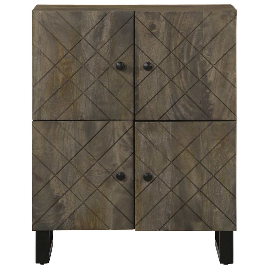 Dressoir 60x33x75 cm massief mangohout zwart is nu te koop bij PeponiXL, paradijselijk wonen!