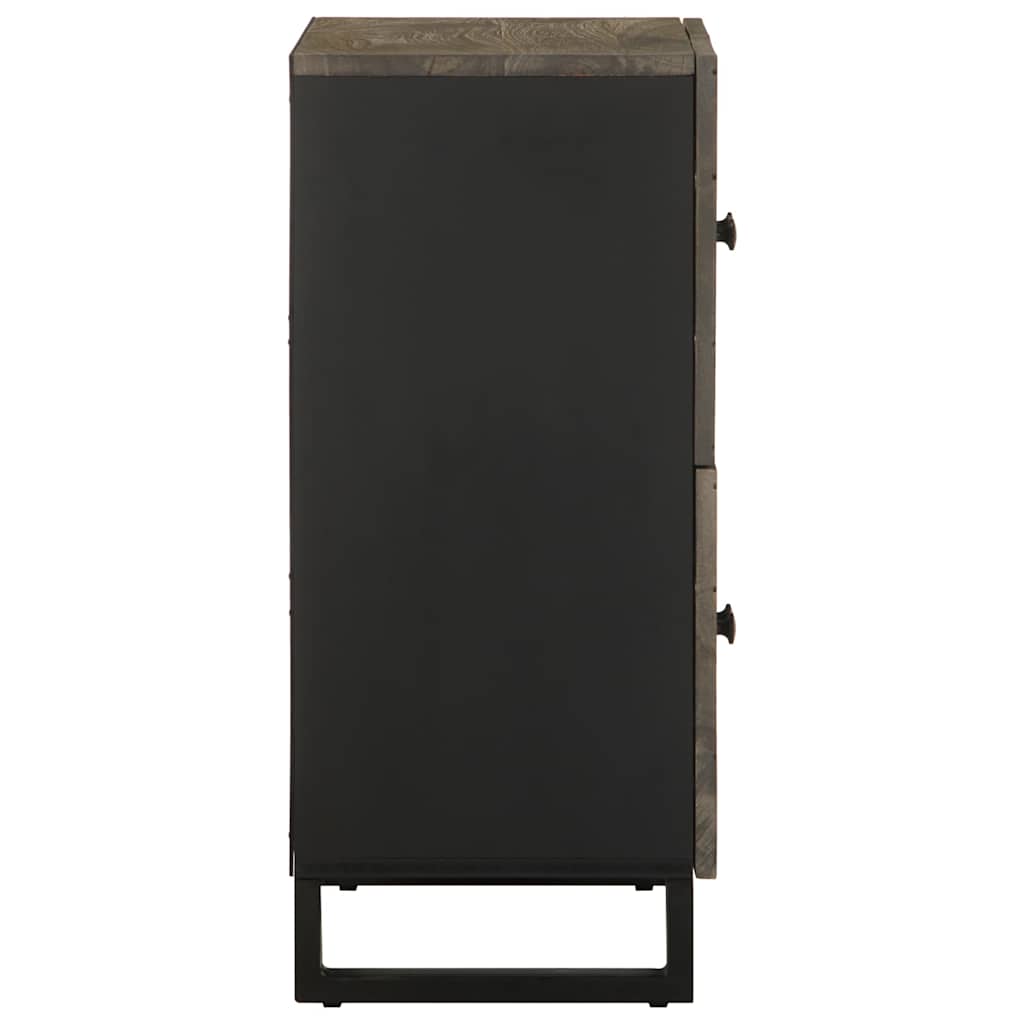 Dressoir 60x33x75 cm massief mangohout zwart is nu te koop bij PeponiXL, paradijselijk wonen!