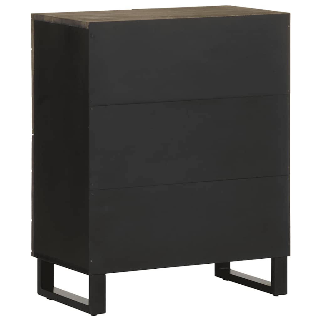 Dressoir 60x33x75 cm massief mangohout zwart is nu te koop bij PeponiXL, paradijselijk wonen!