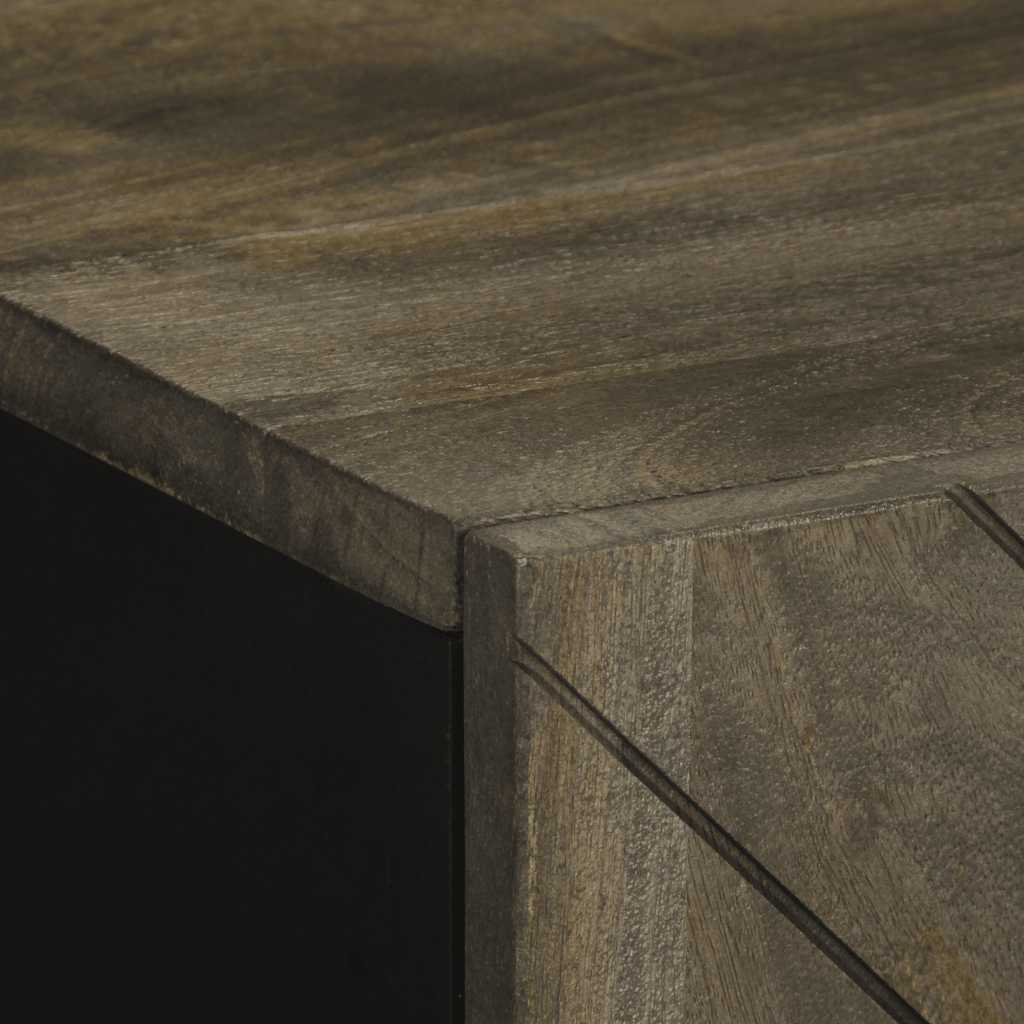 Dressoir 60x33x75 cm massief mangohout zwart is nu te koop bij PeponiXL, paradijselijk wonen!