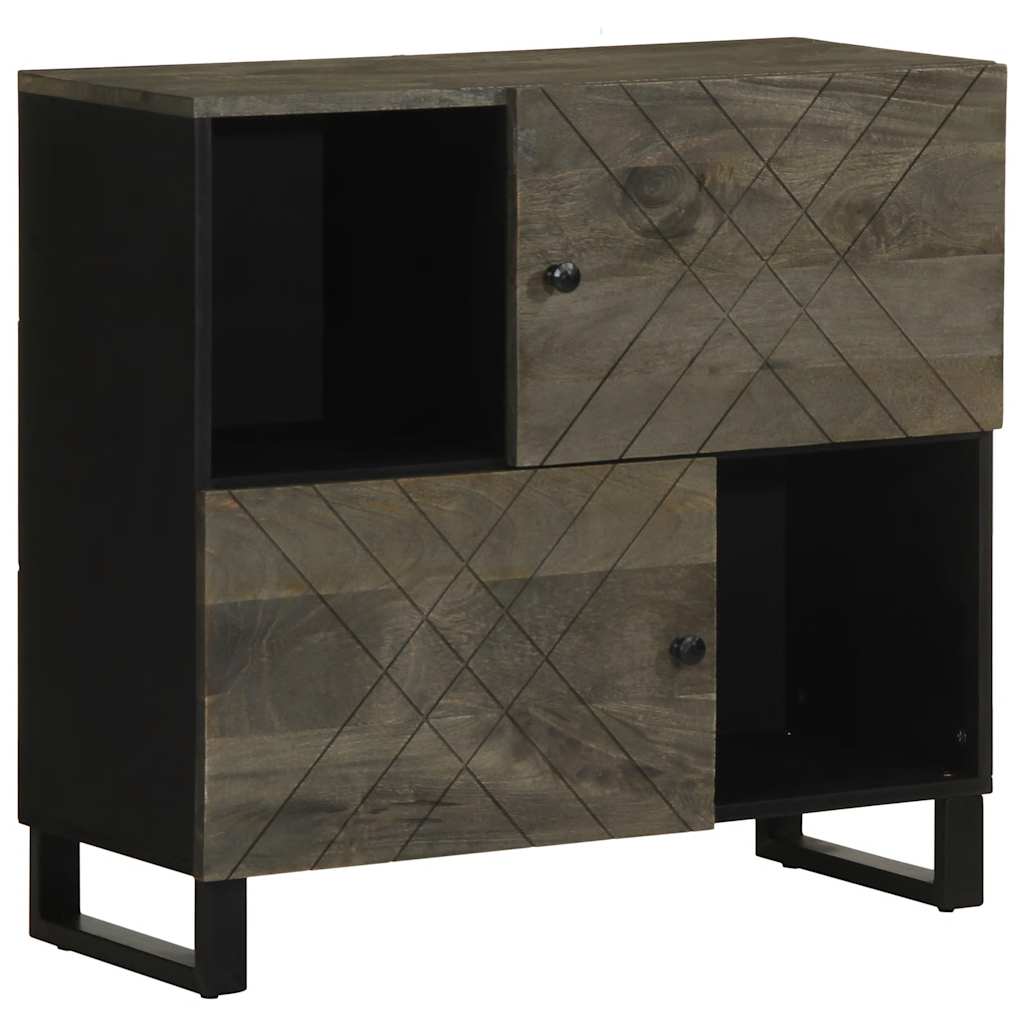 Dressoir 80x33x75 cm massief mangohout zwart is nu te koop bij PeponiXL, paradijselijk wonen!