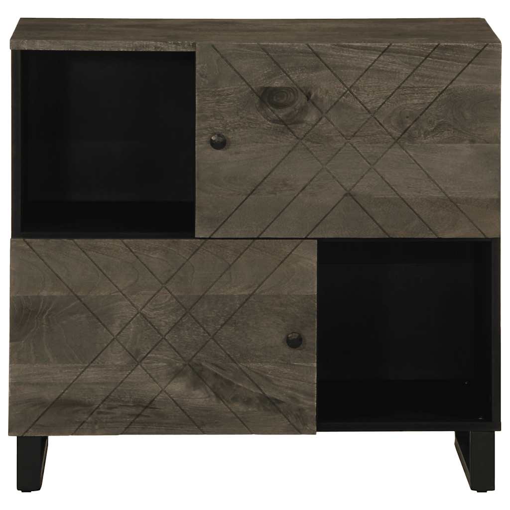Dressoir 80x33x75 cm massief mangohout zwart is nu te koop bij PeponiXL, paradijselijk wonen!