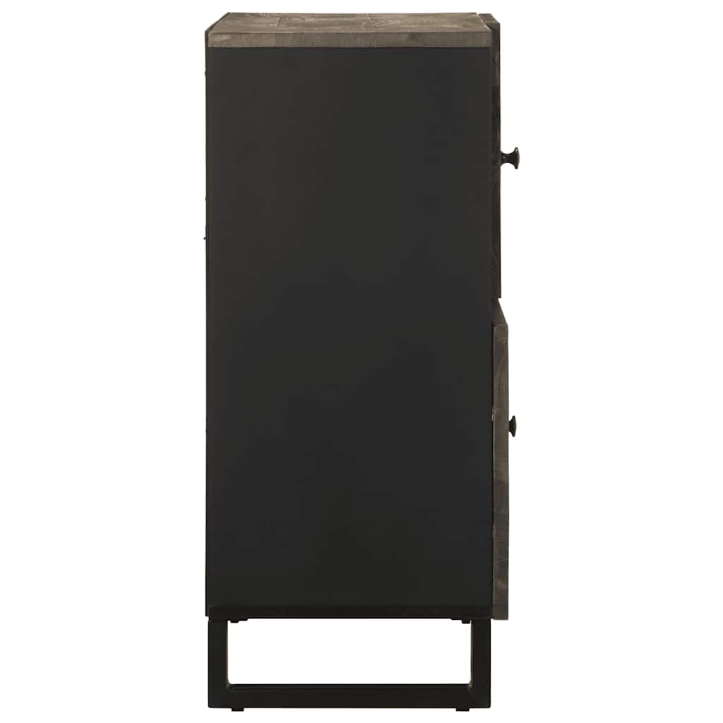 Dressoir 80x33x75 cm massief mangohout zwart is nu te koop bij PeponiXL, paradijselijk wonen!