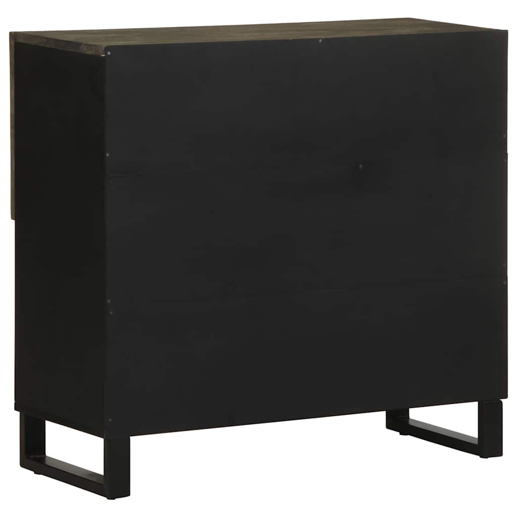 Dressoir 80x33x75 cm massief mangohout zwart is nu te koop bij PeponiXL, paradijselijk wonen!