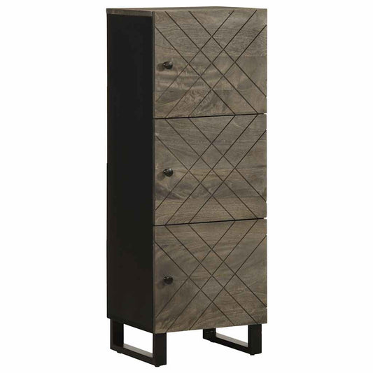 Hoge kast 40x33x110 cm massief mangohout zwart is nu te koop bij PeponiXL, paradijselijk wonen!