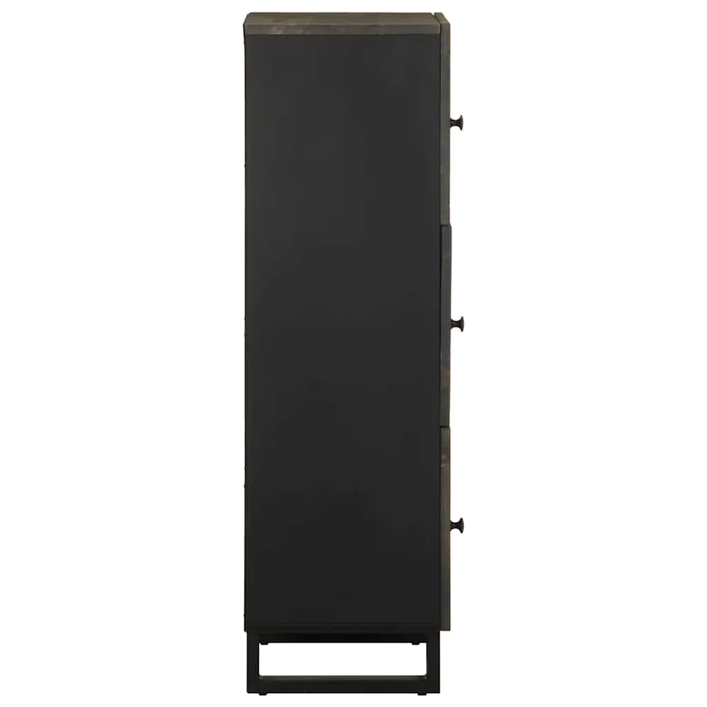 Hoge kast 40x33x110 cm massief mangohout zwart is nu te koop bij PeponiXL, paradijselijk wonen!