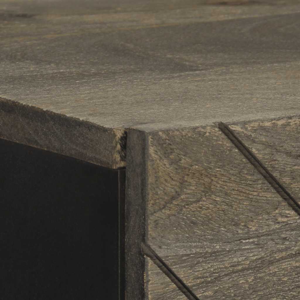 Hoge kast 40x33x110 cm massief mangohout zwart is nu te koop bij PeponiXL, paradijselijk wonen!