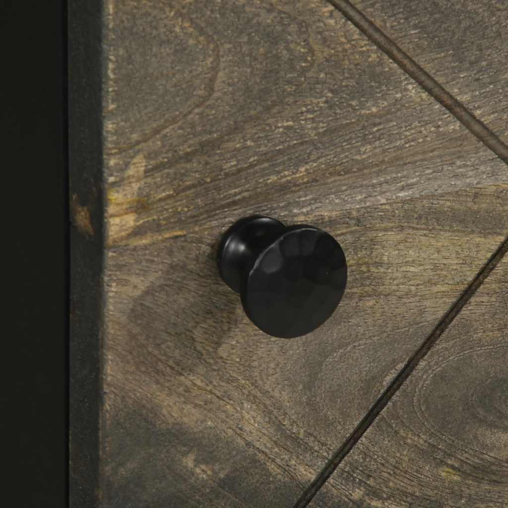 Hoge kast 40x33x110 cm massief mangohout zwart is nu te koop bij PeponiXL, paradijselijk wonen!