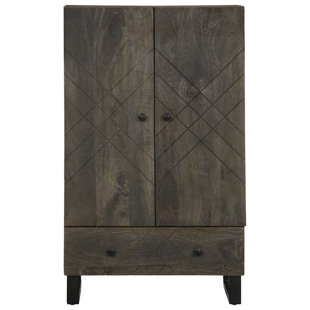 Hoge kast 60x33x100 cm massief mangohout zwart is nu te koop bij PeponiXL, paradijselijk wonen!