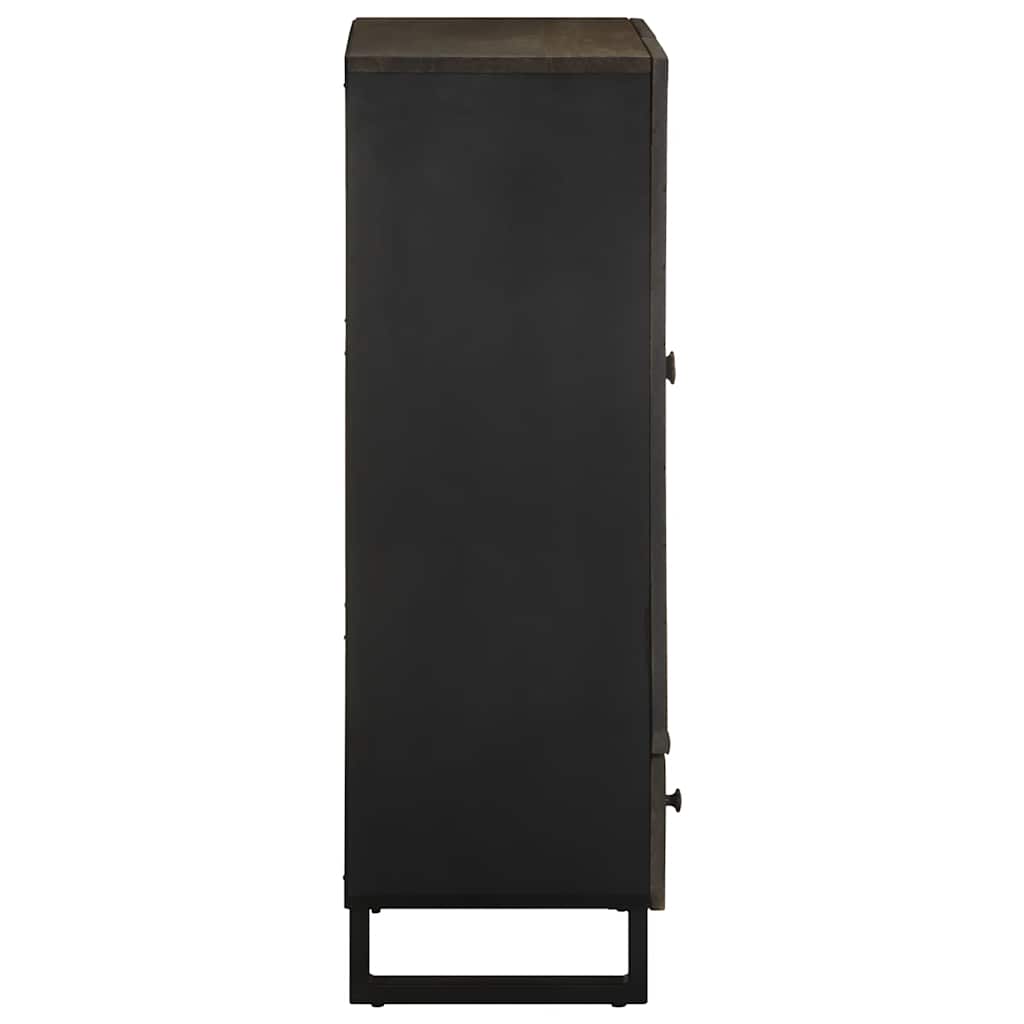Hoge kast 60x33x100 cm massief mangohout zwart is nu te koop bij PeponiXL, paradijselijk wonen!