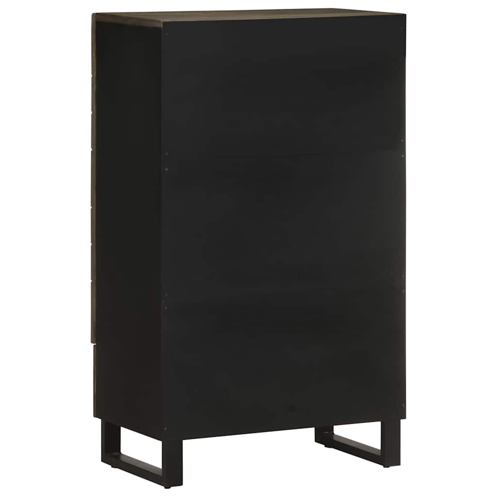 Hoge kast 60x33x100 cm massief mangohout zwart is nu te koop bij PeponiXL, paradijselijk wonen!
