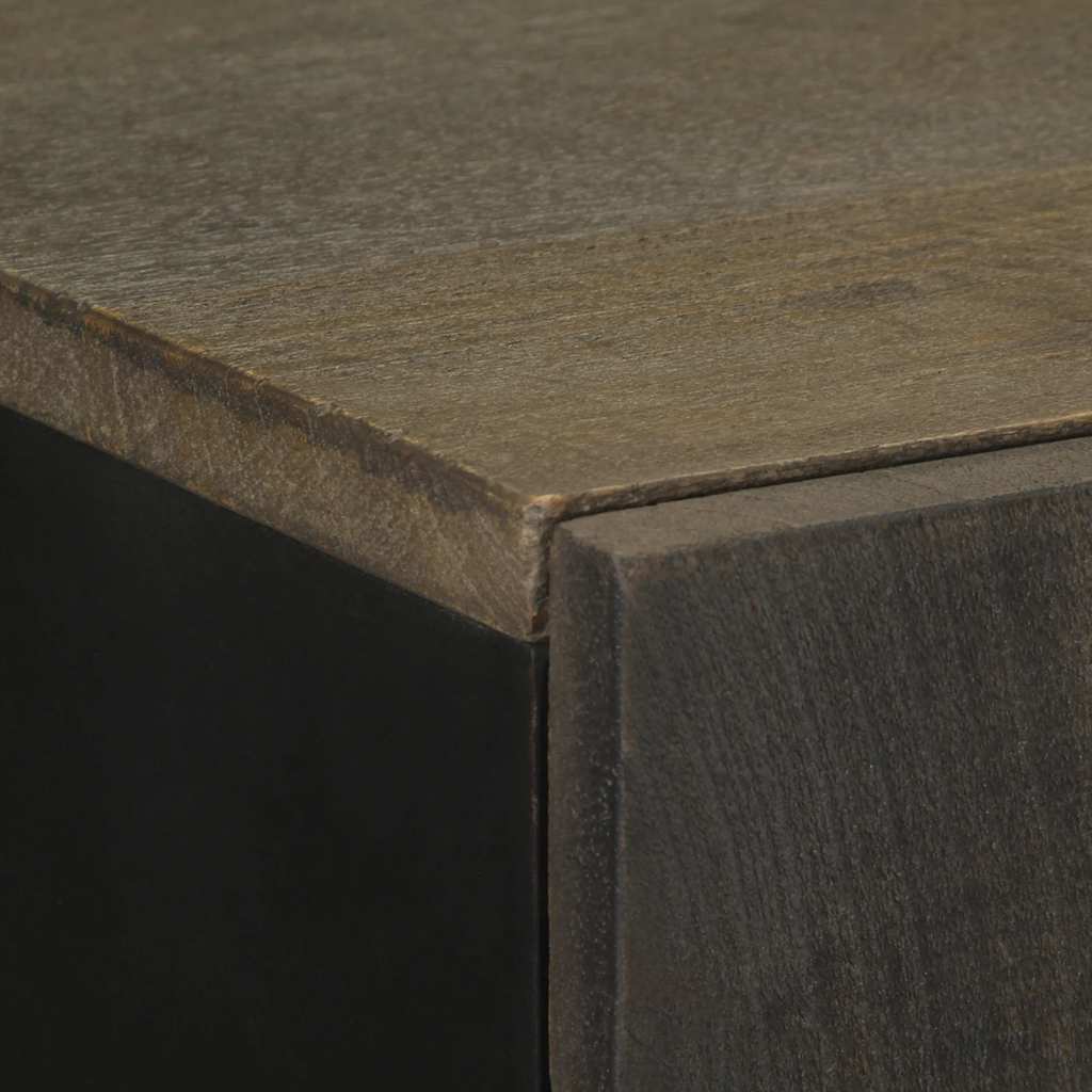 Hoge kast 60x33x100 cm massief mangohout zwart is nu te koop bij PeponiXL, paradijselijk wonen!