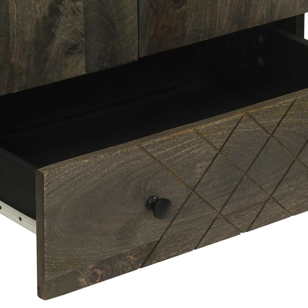 Hoge kast 60x33x100 cm massief mangohout zwart is nu te koop bij PeponiXL, paradijselijk wonen!