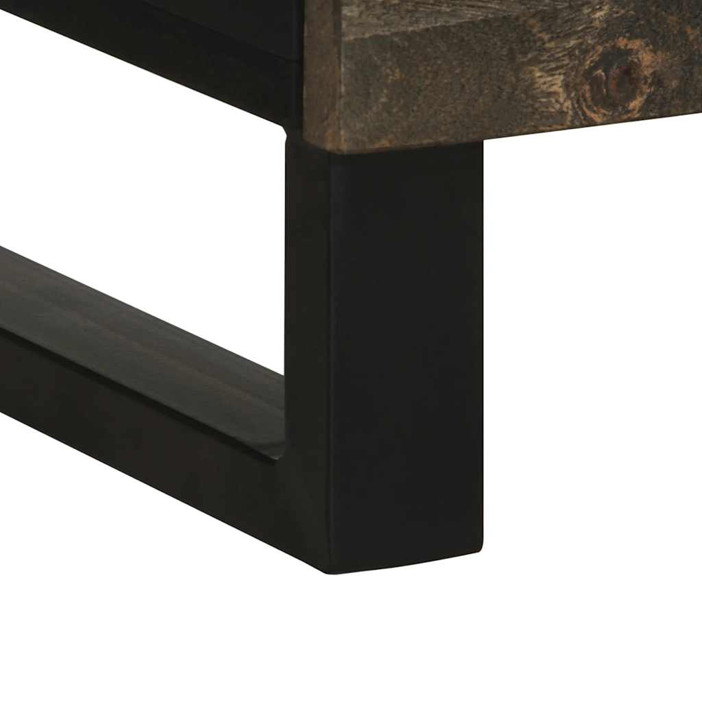 Hoge kast 60x33x100 cm massief mangohout zwart is nu te koop bij PeponiXL, paradijselijk wonen!