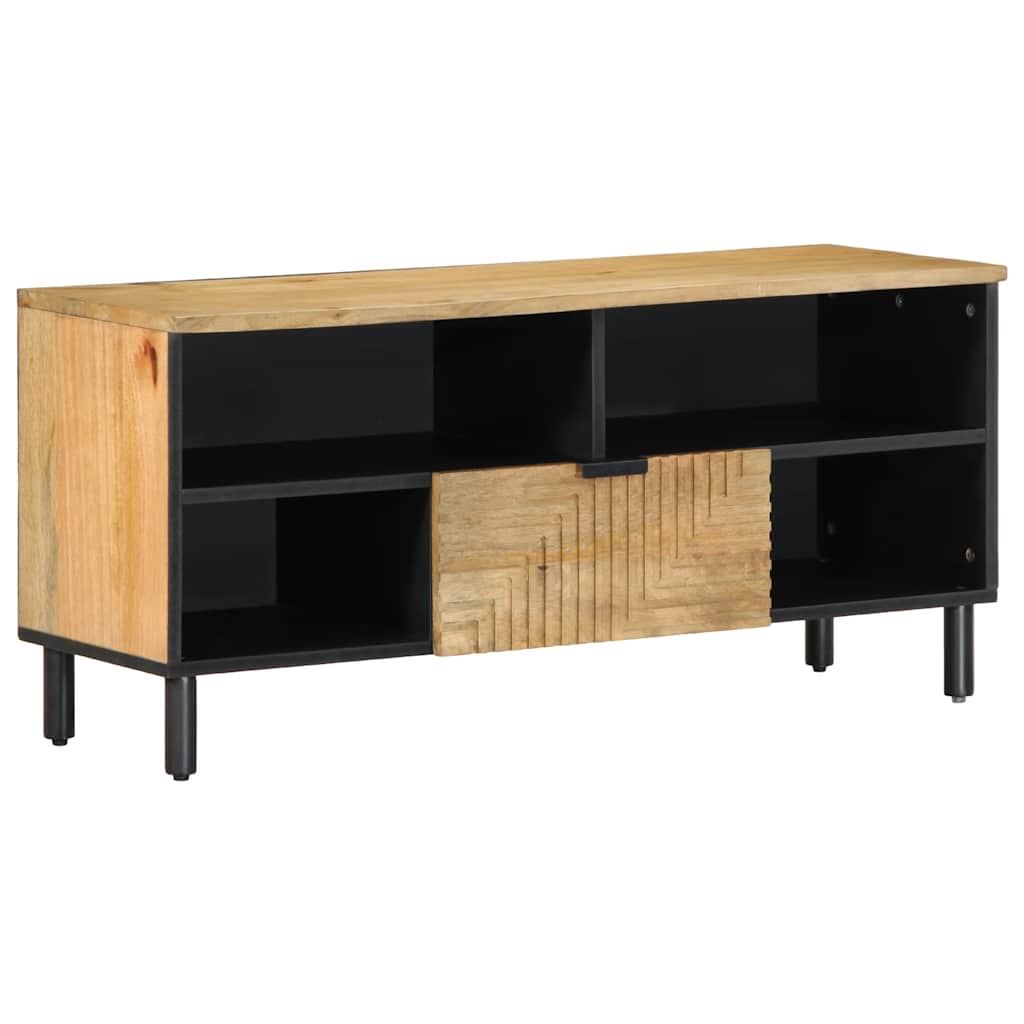Tv-meubel 100x33x46 cm massief mangohout bruin is nu te koop bij PeponiXL, paradijselijk wonen!