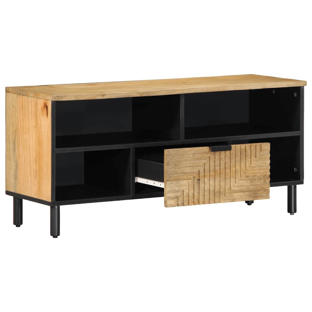 Tv-meubel 100x33x46 cm massief mangohout bruin is nu te koop bij PeponiXL, paradijselijk wonen!
