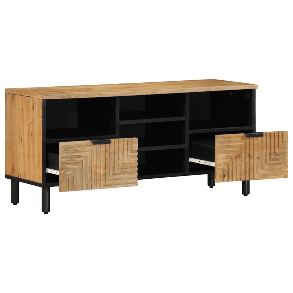 Tv-meubel 100x33x46 cm massief mangohout bruin is nu te koop bij PeponiXL, paradijselijk wonen!