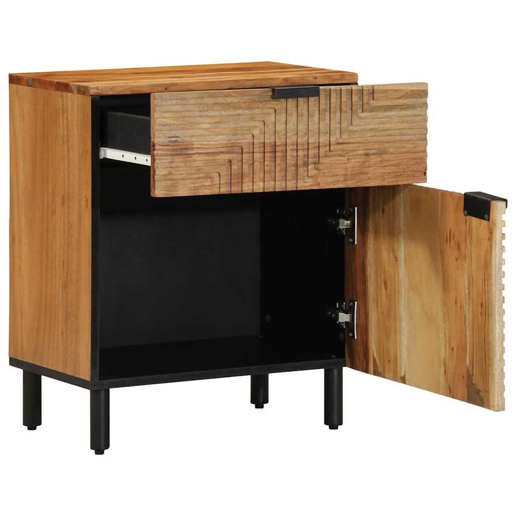 Nachtkastje met lade Bruin 50 x 33 x 60 cm Massief acaciahout is nu te koop bij PeponiXL, paradijselijk wonen!
